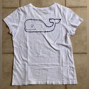 Vineyard Vines White Tee with Navy Whale Logo